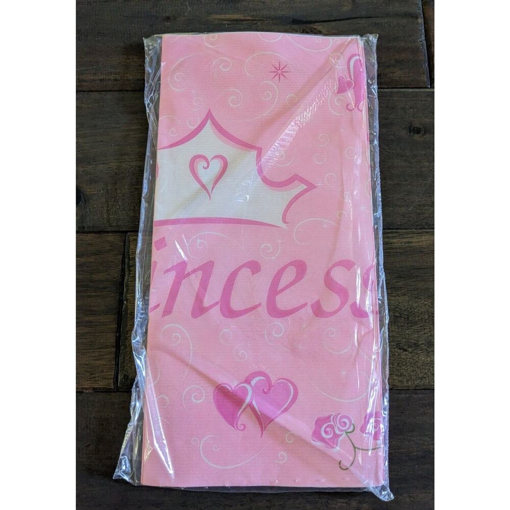 Disney Princess Birthday Party Decoration Pink Paper Tablecover NEW Hallmark